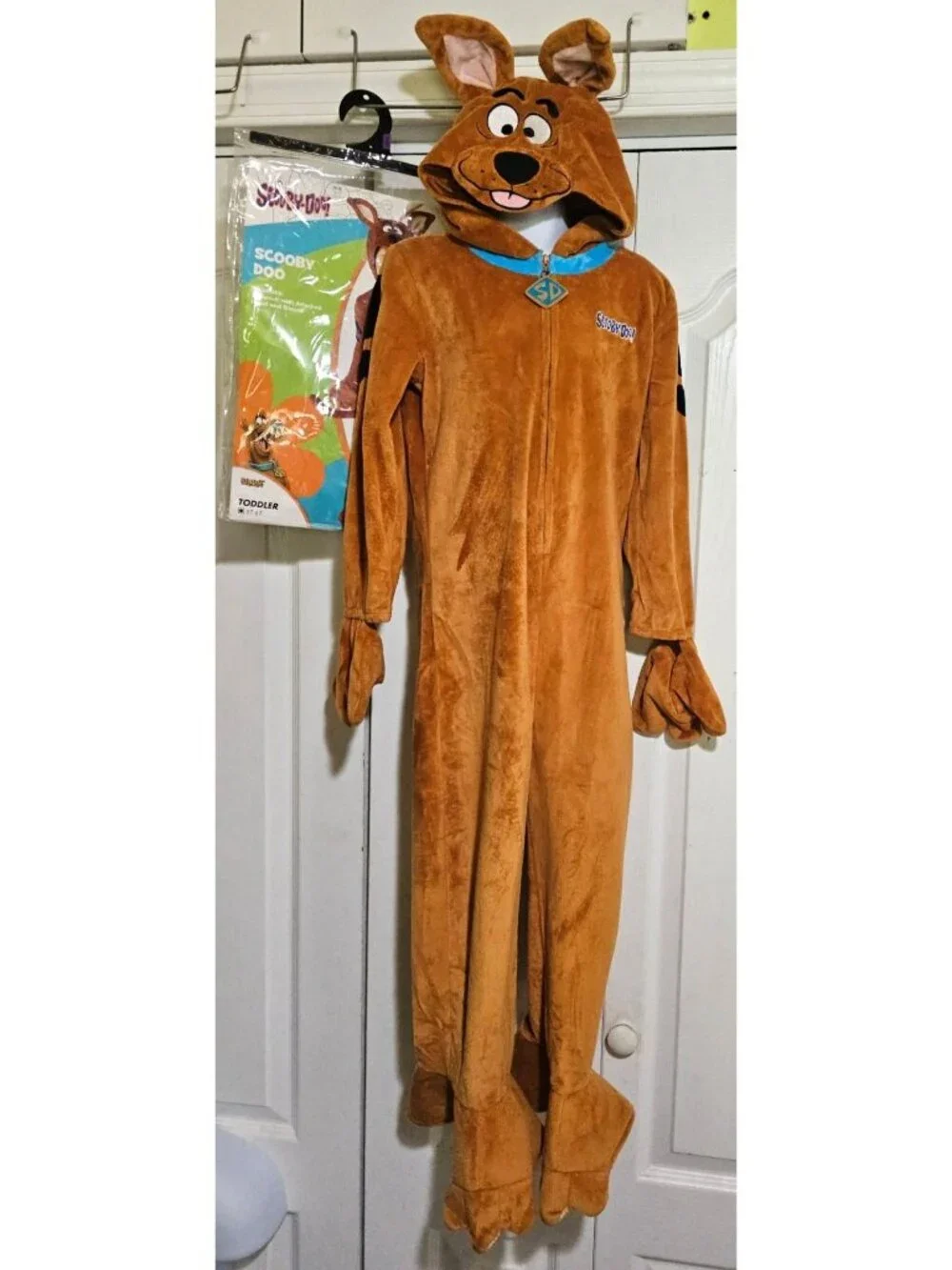 Scooby-Doo Plush Hooded Jumpsuit Costume Collar Tail Paws Toddler 5-6T Spirit
